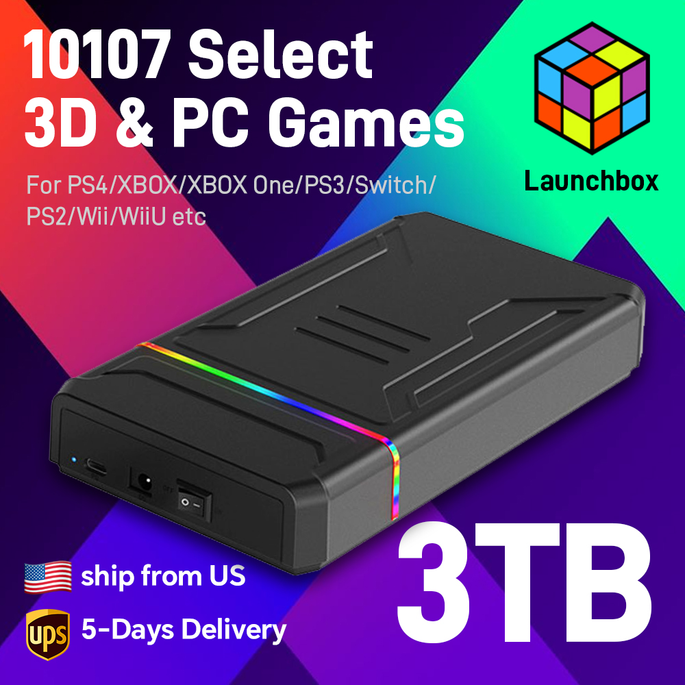 Retro Gaming Xbox - JMachen 3T Game HDD Launchbox Retro