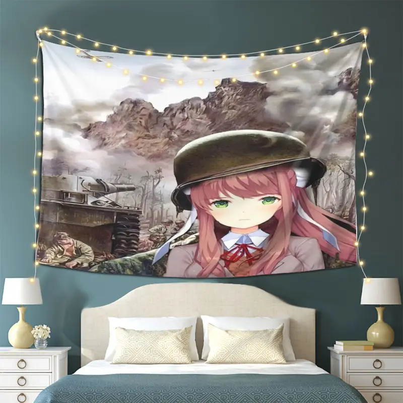 Background Retro Gaming - VIKAMA Retro War Manga Wall Tapestry