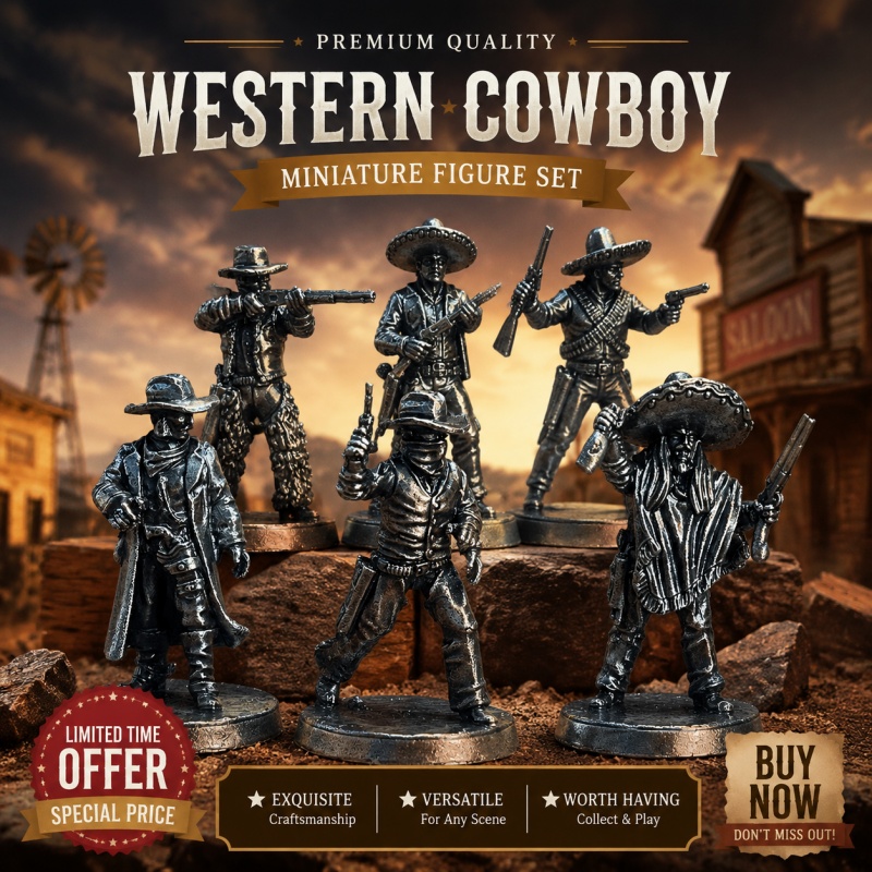 Retro Gaming Gif - Wild West Cowboy White Copper Miniatures