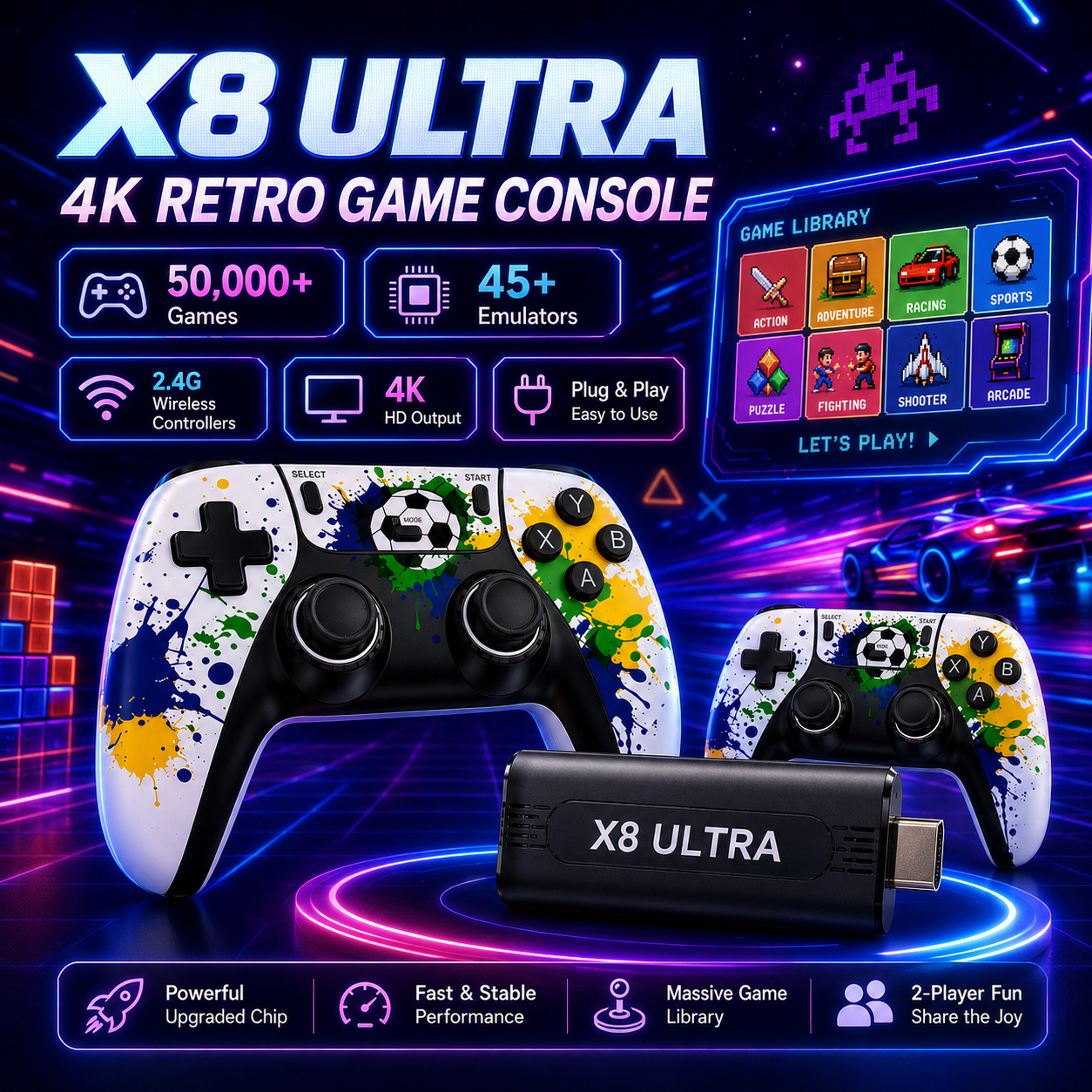 Retro X8 Gaming Console - Retro TV Game Stick X8 Ultra