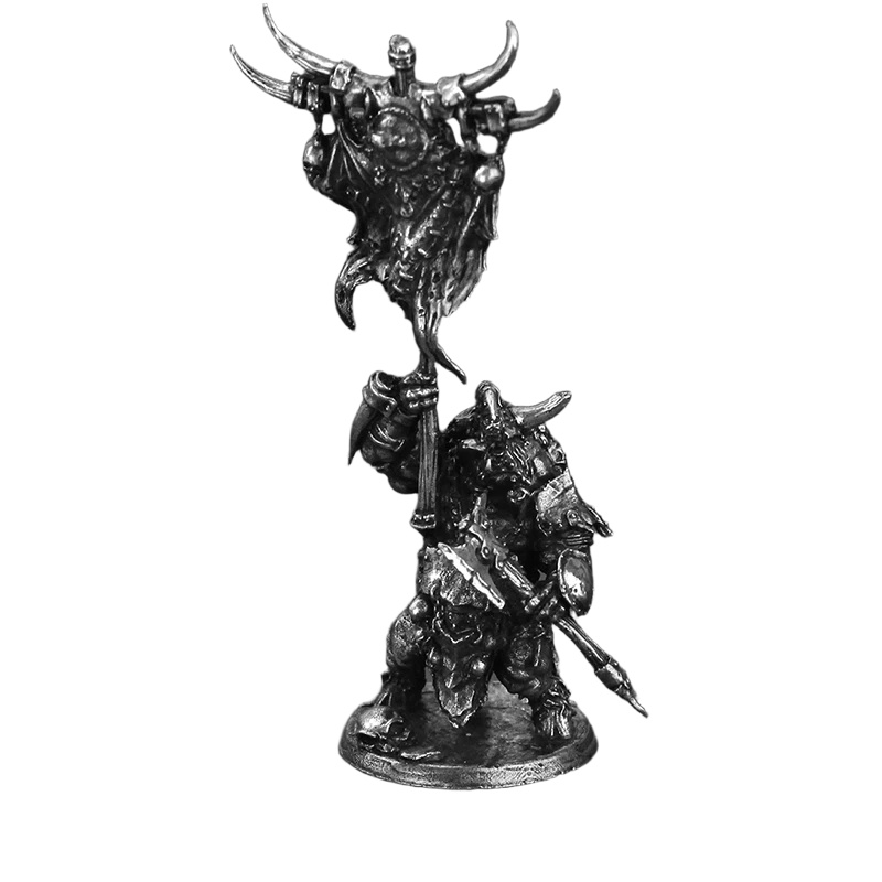 Retro Gaming Gif - Bull Warrior Metal Figurine Minotaur Tribal