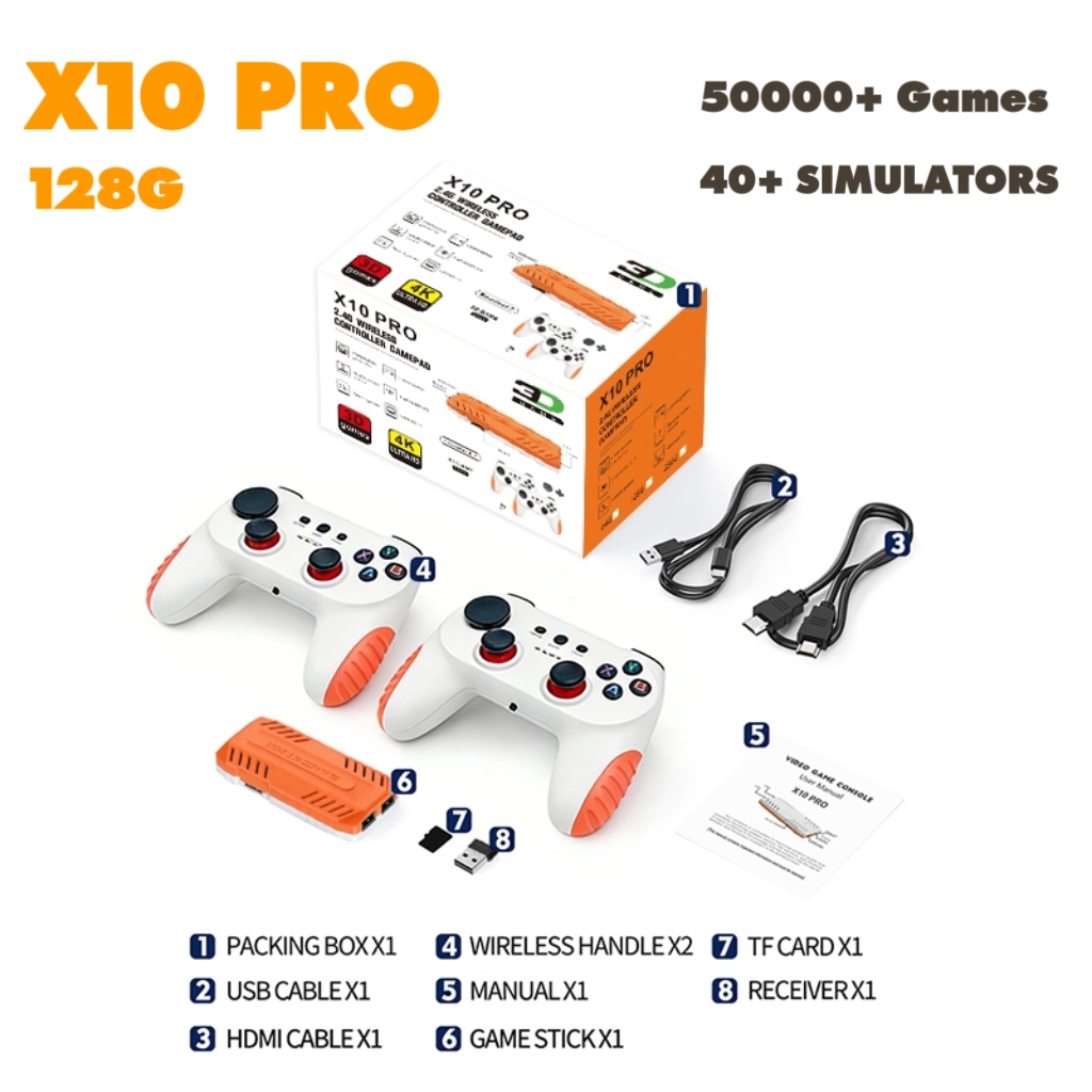 X10 PRO Wireless Game Stick Re - Retro Gaming Hdmi Stick ulasan dan harga