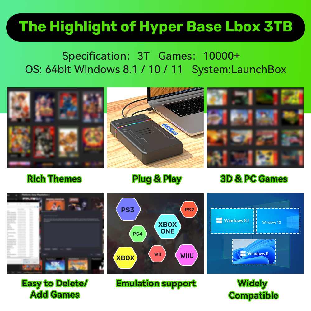 JMachen 3T Game HDD Launchbox  - Retro Gaming Xbox ulasan dan harga