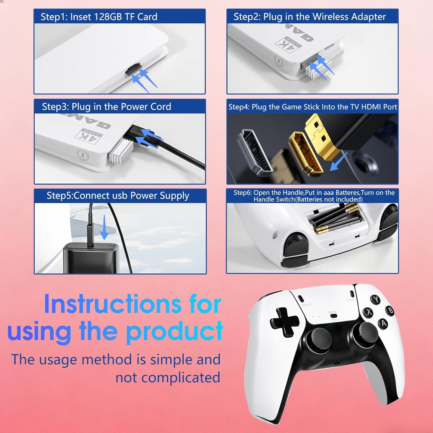 Wireless Retro Game Console, 4 - Retro Gaming Hdmi Stick ulasan dan harga