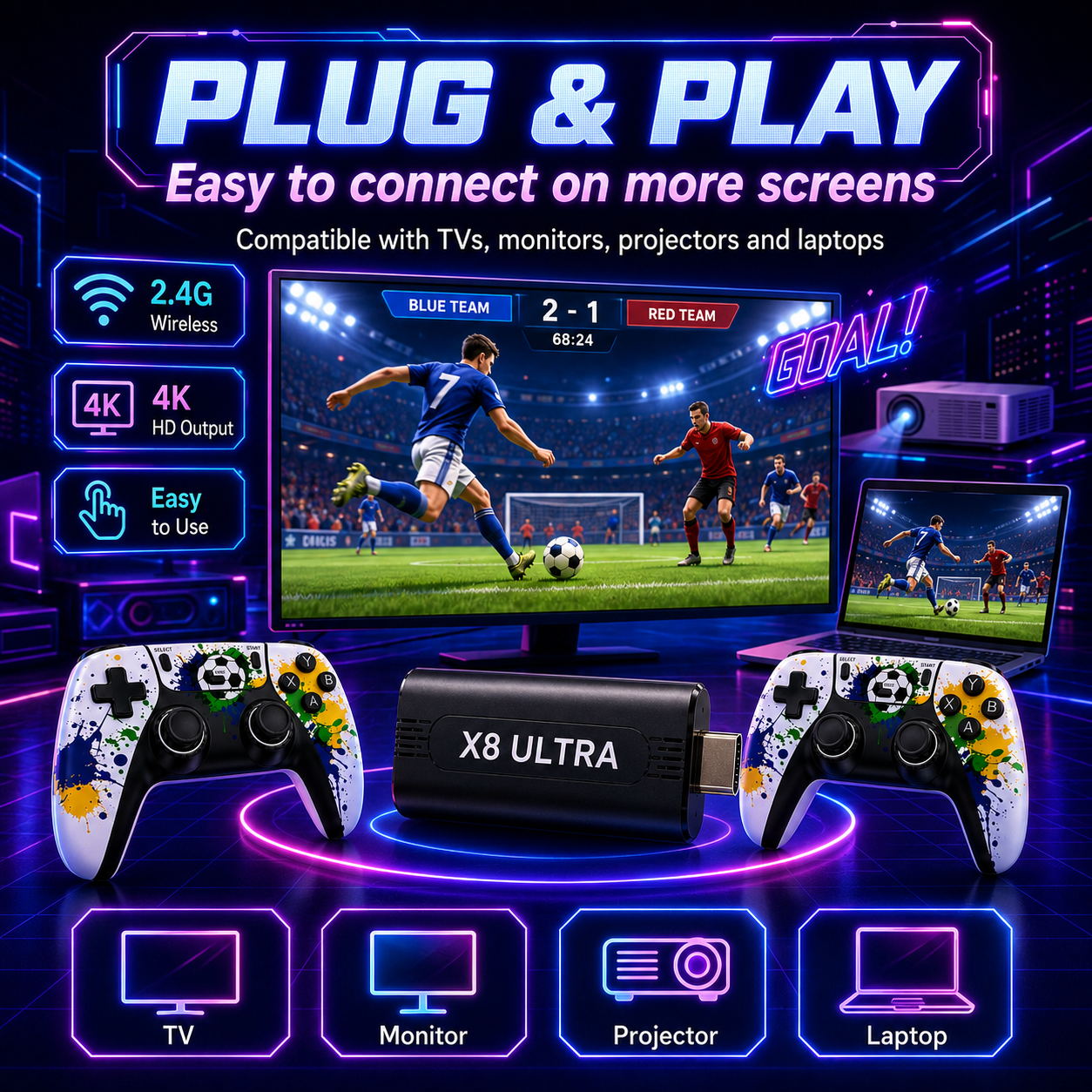 Retro TV Game Stick X8 Ultra 5 - Retro X8 Gaming Console ulasan dan harga