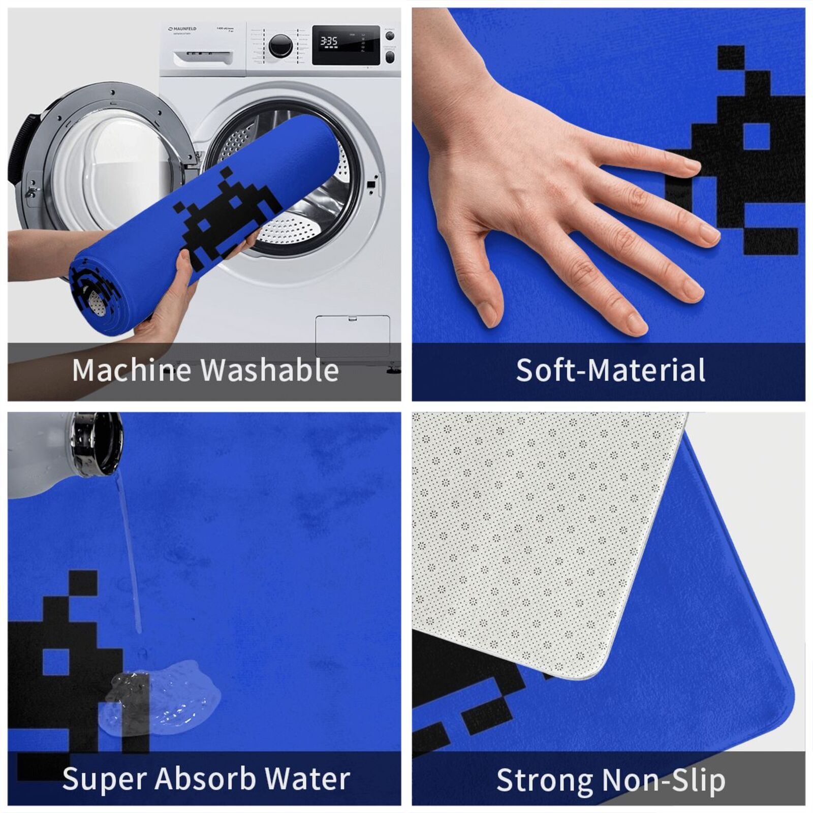 Space Invader Carpet Mat Rug C - Retro Gaming Space ulasan dan harga